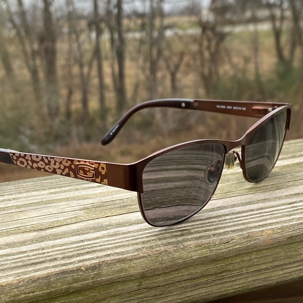 Guess Glasses Frames metallic Brown leopard metal GU2389 52[]16 135